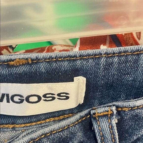 Vigoss Women's Blue Patchwork Straight Leg Jeans - Picture 7 of 7